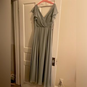 David’s Bridal Dusty Sage bridesmaids dress
